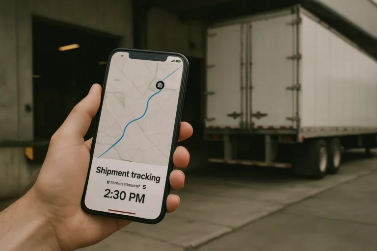 Customer checking a shipment status on a phone